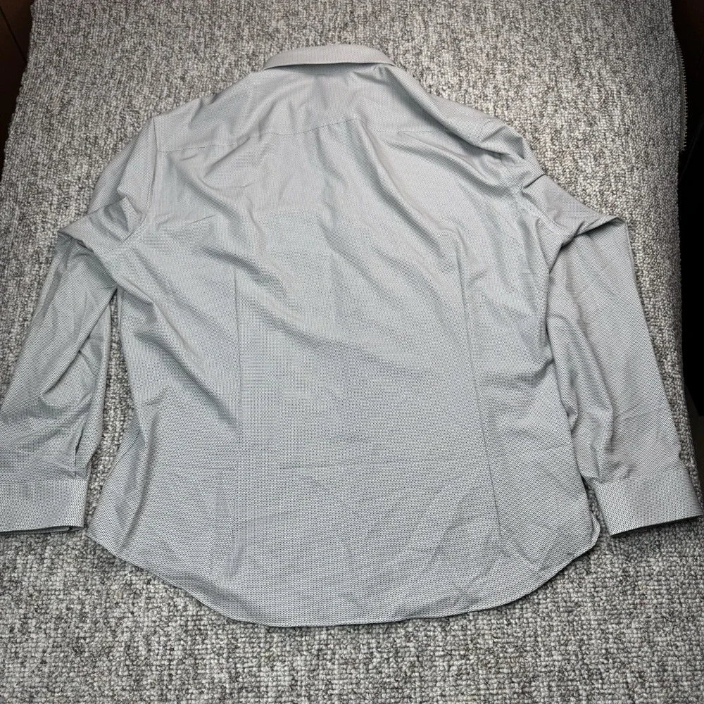 Van Heusen Traveler Dress Shirt Mens 2XL Slim Fit Performance Stretch Gray NWT